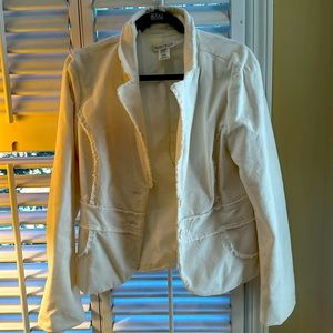 Size 14 White House Black Market Member white corduroy jacket